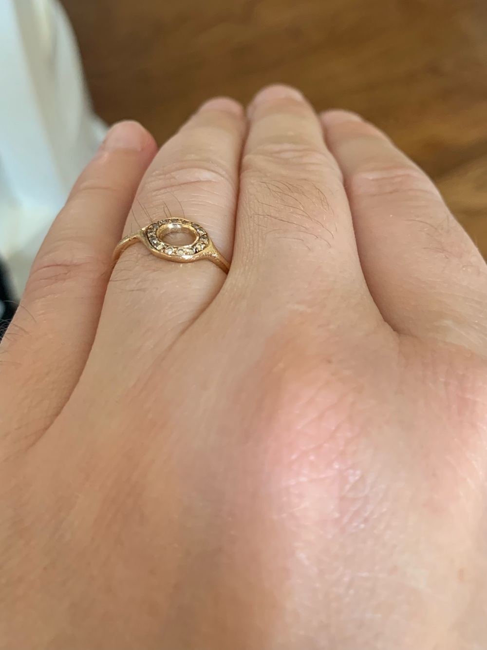 Ariko oval ring 14k yellow gold with brown diamonds. Like new. size 6.5 - Picture 7 of 15